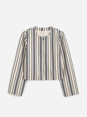 Madewell Striped Crop Cardigan Jacket